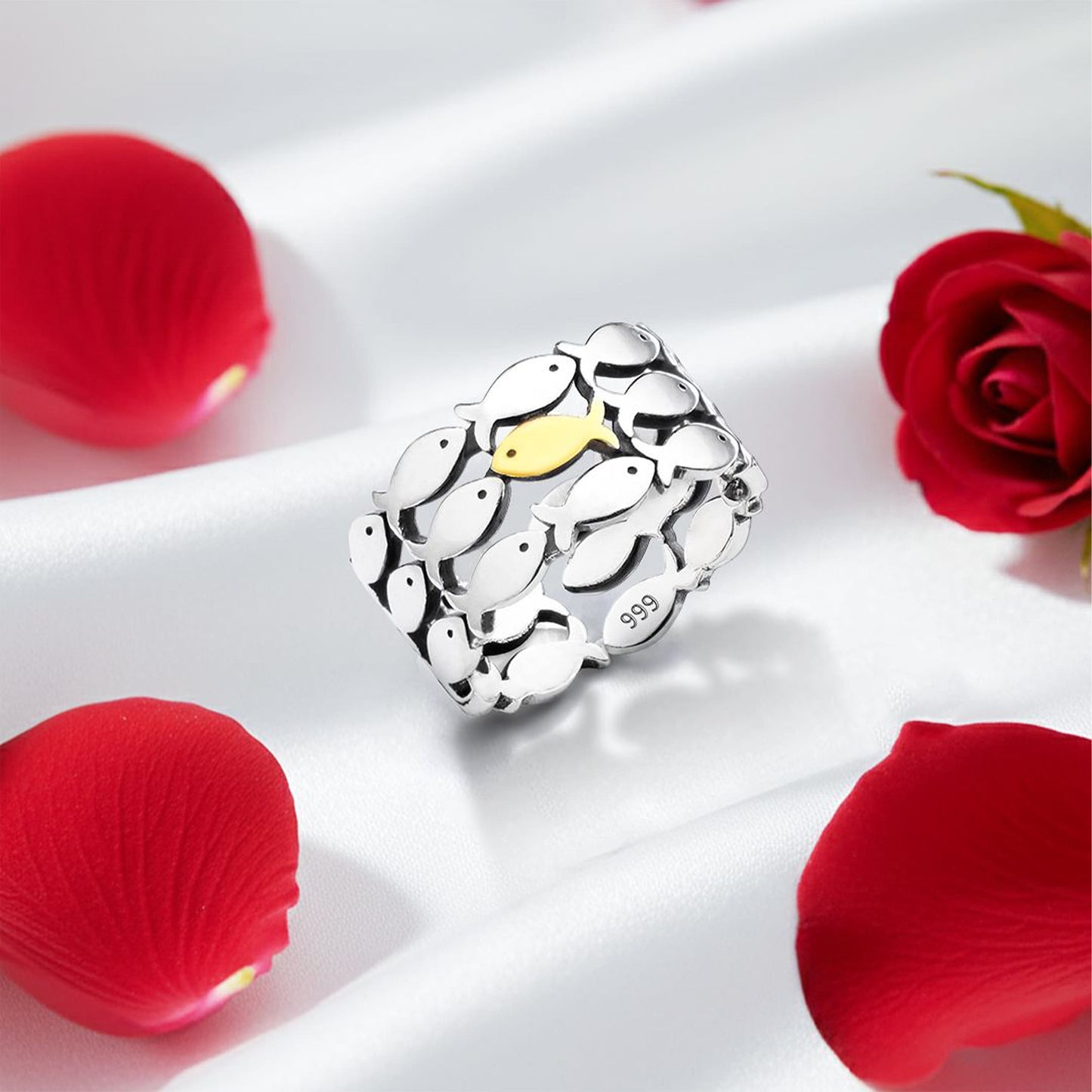 Ring „Gegen den Strom“ - Reines Silber