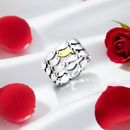 Ring „Gegen den Strom“ - Reines Silber